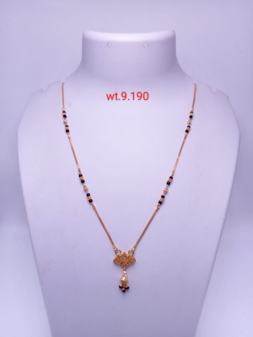 Classic Gold Beaded Mangalsutra with Traditional Pendant