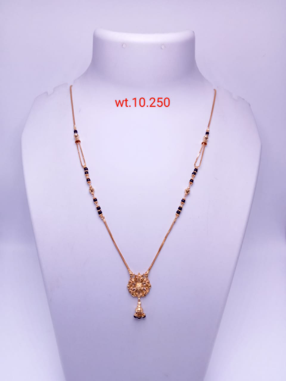 Traditional Floral Pendant Gold Mangalsutra