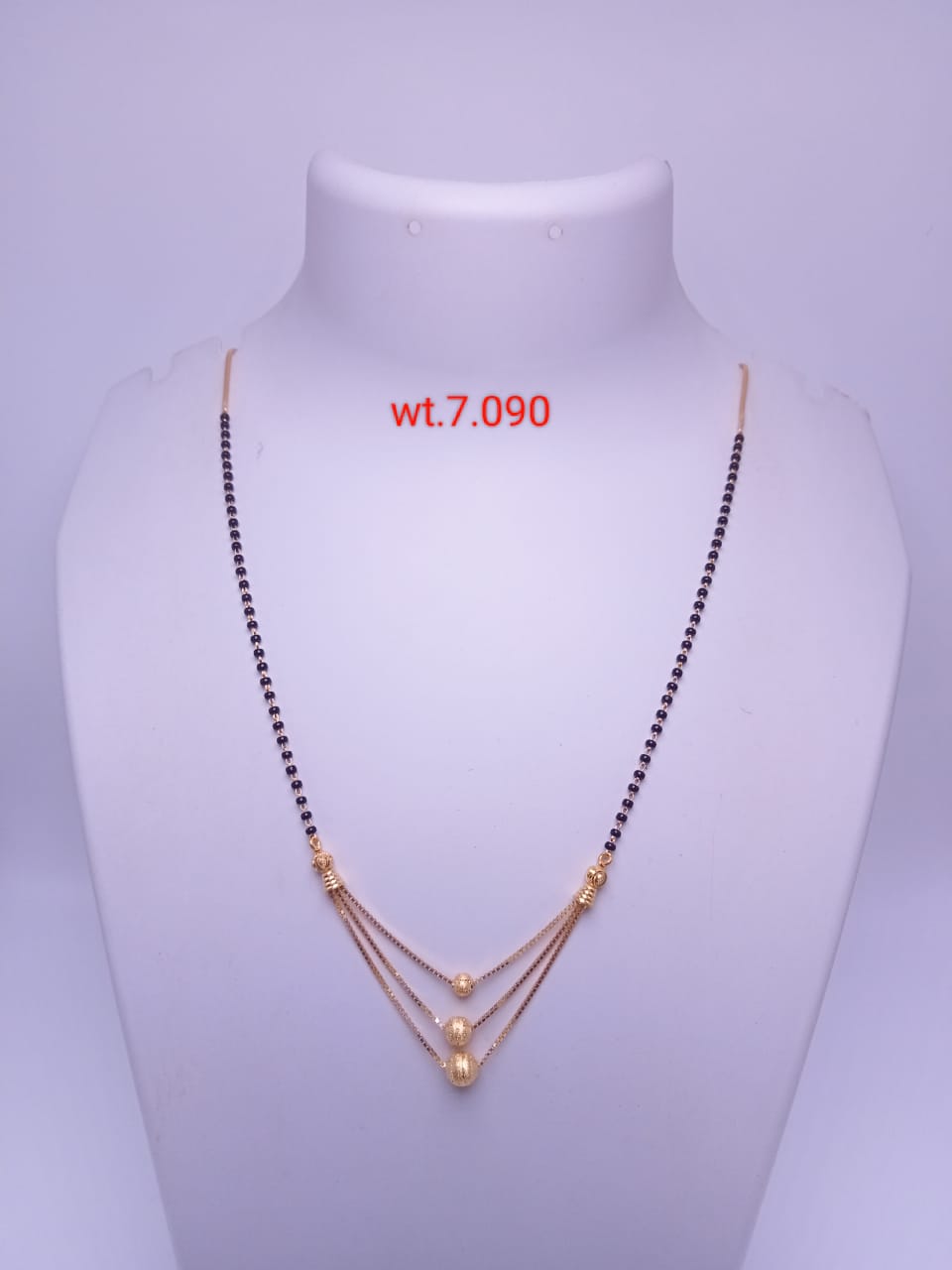 Elegant Triple Drop Gold Mangalsutra - 7.090 grams