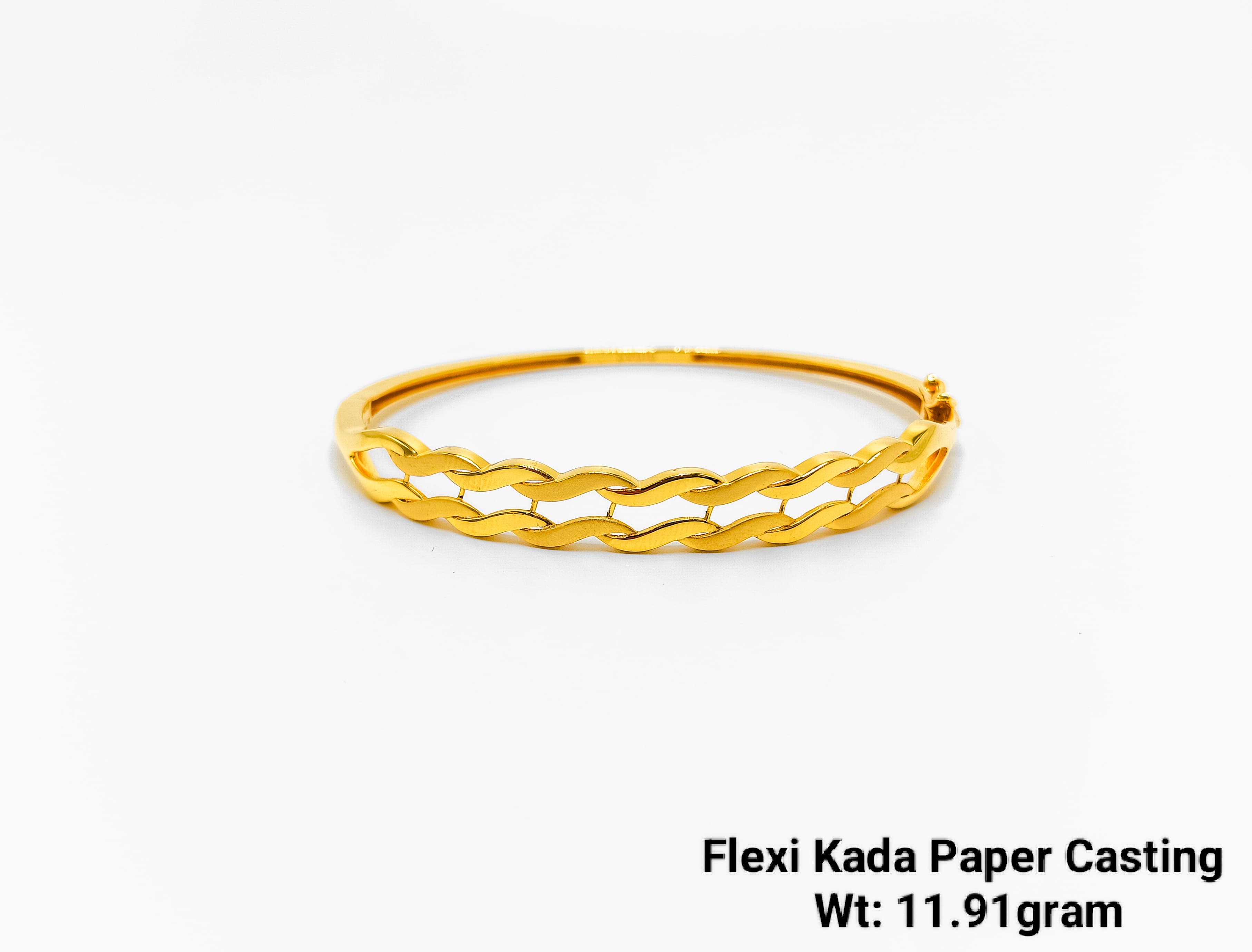 Classic Interwoven Design Flexi Gold Kada - 11.91 grams