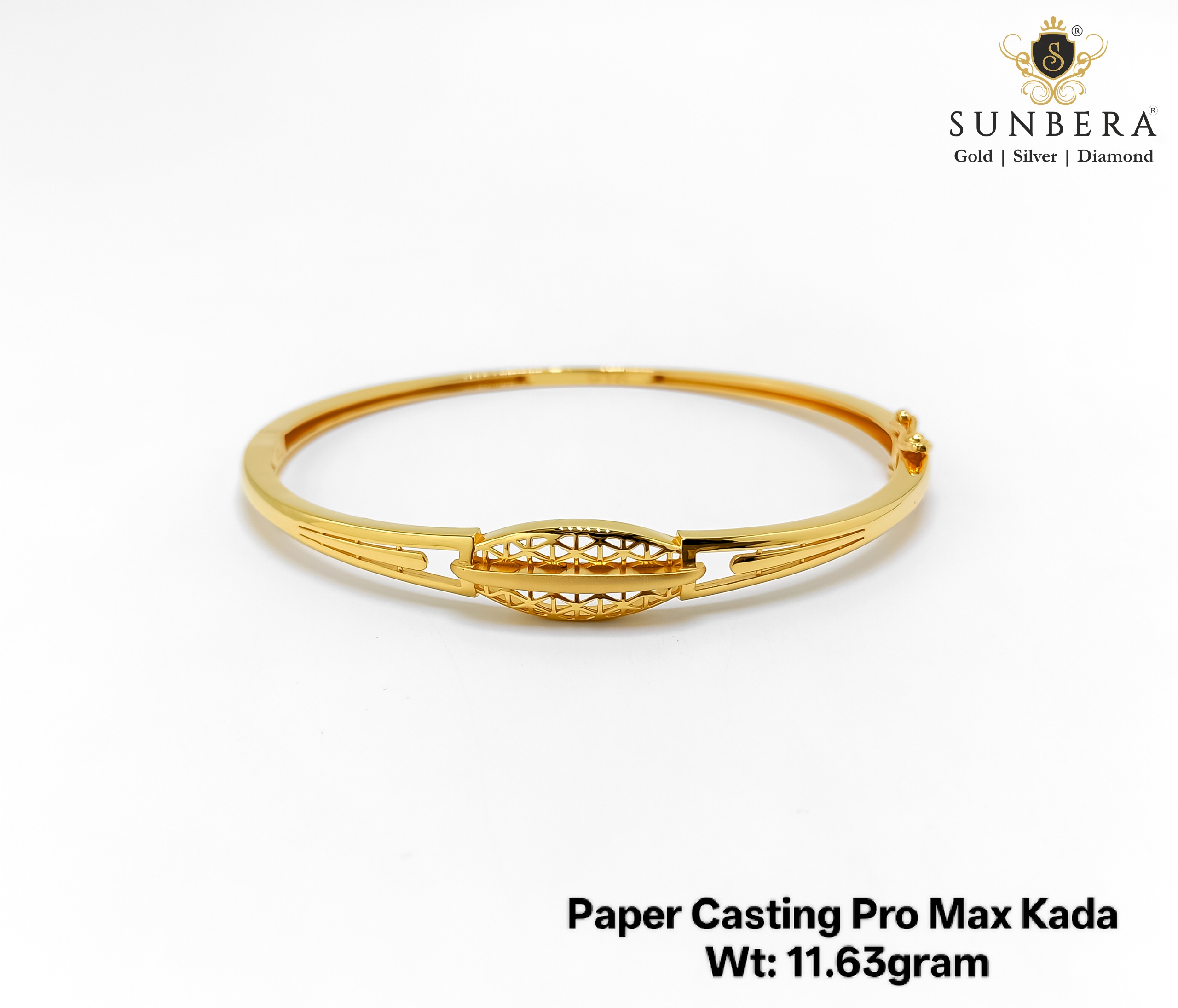 22K Real Gold Paper Casting Pro Max Gents Kada – 11.63 Grams