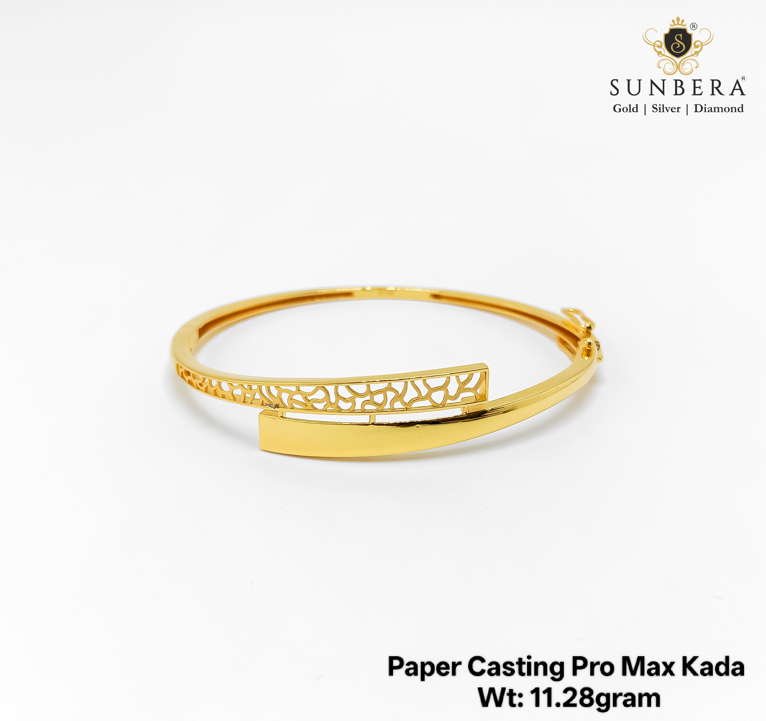Shubhlaxmi 22K Gold Paper Casting Pro Max Gents Kada – 11.28 Gram