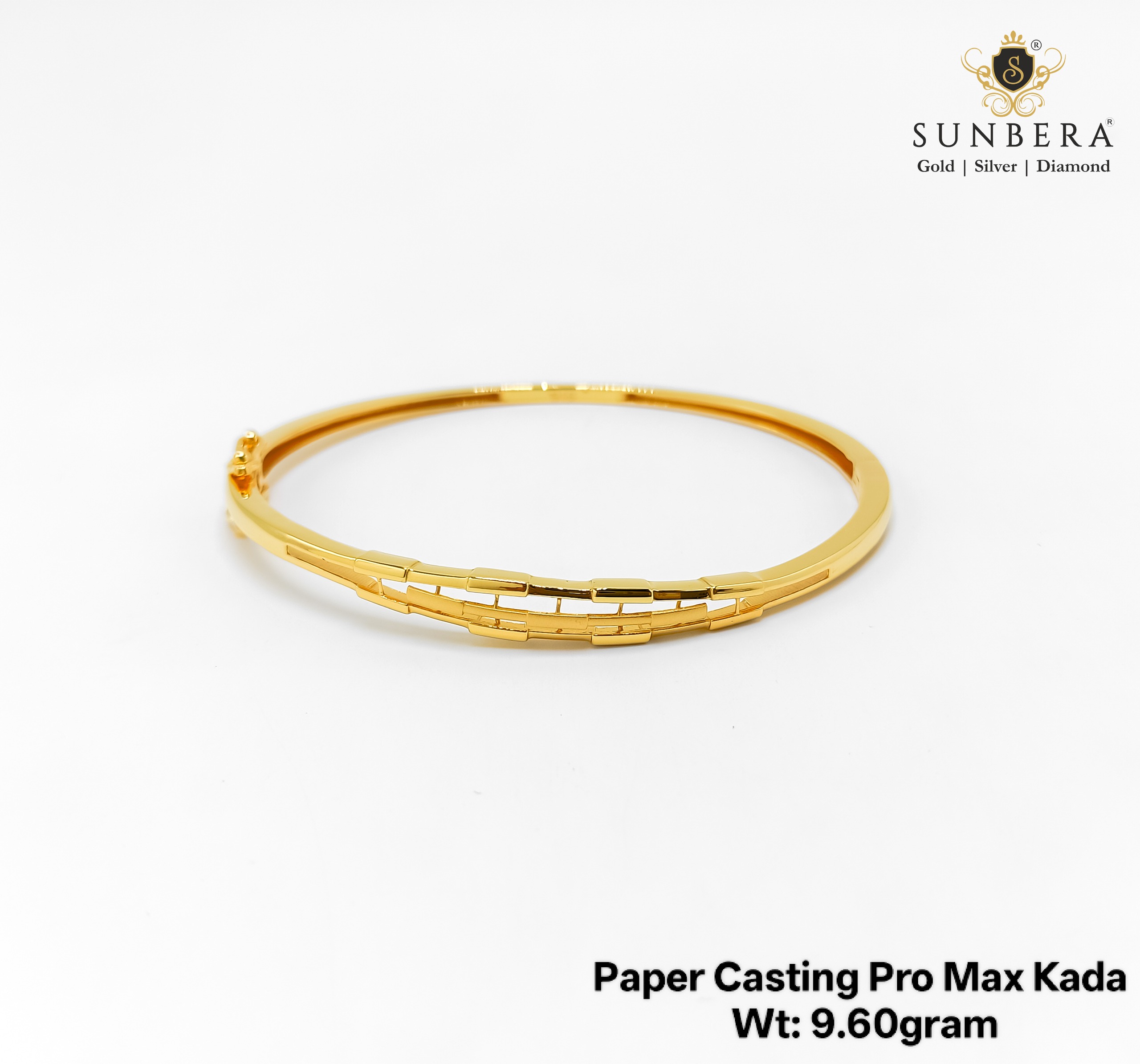 Paper Casting Pro Max Men’s Gold Kada – 9.60 Grams (22K)