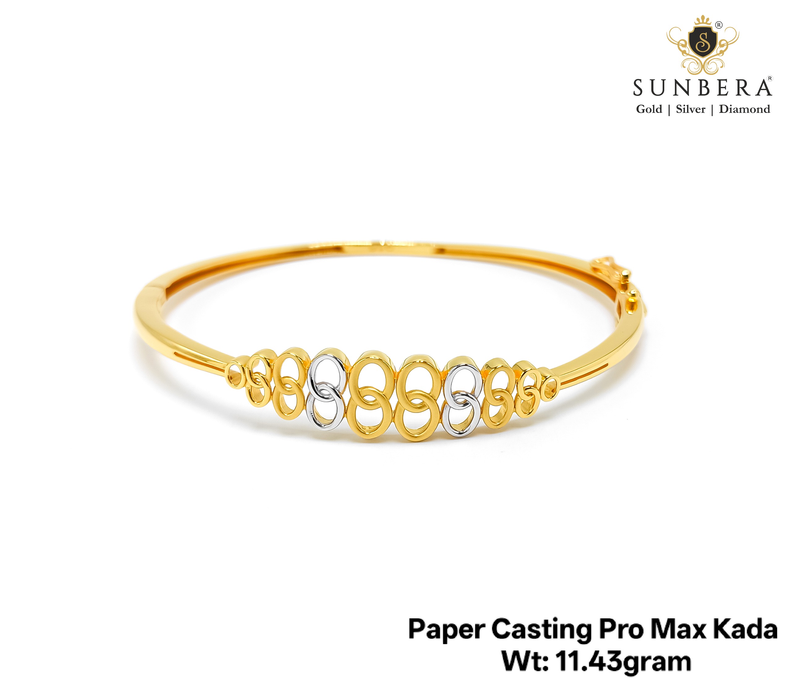 Paper Casting Pro Max Gold Kada for Men (22K BIS Hallmarked)