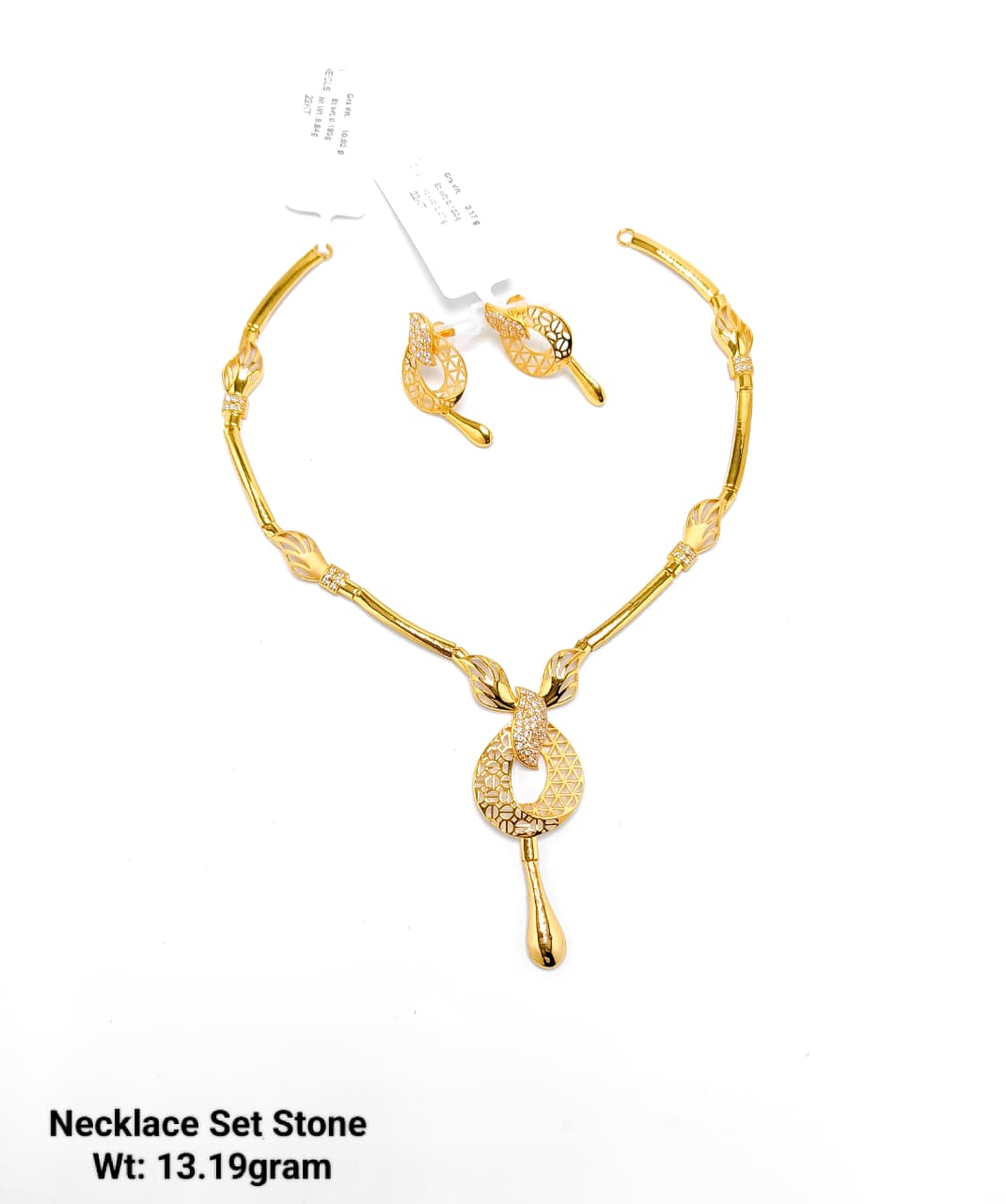 Paper Casting Pro Max Gold Necklace Set (Stone) – 13.19 Grams