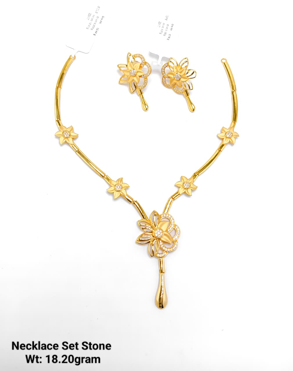 Paper Casting Pro Max Gold Necklace Set (Stone) – 18.20 Grams