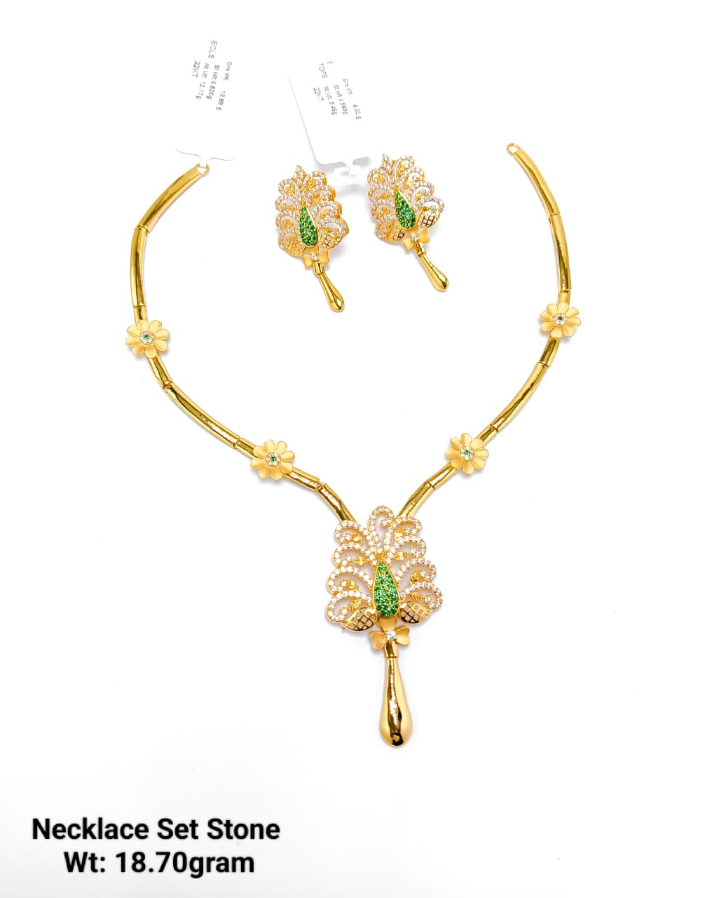 Paper Casting Pro Max Gold Necklace Set (Stone) – 18.70 Grams