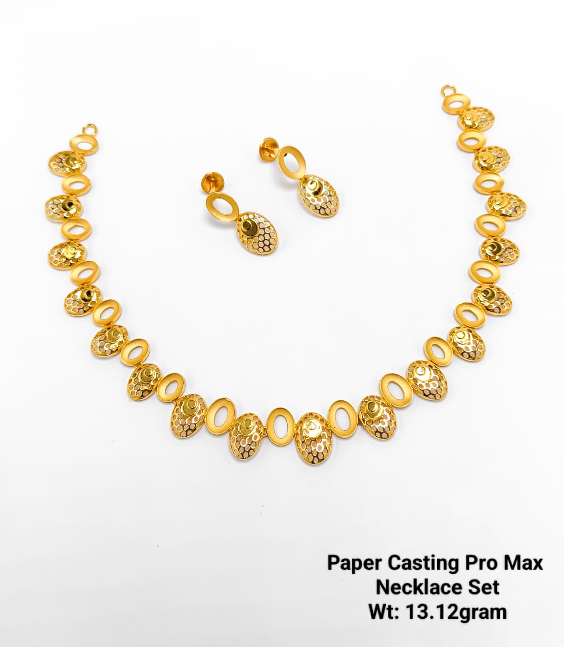 Paper Casting Pro Max Oval Texture Necklace Set (13.12 g)