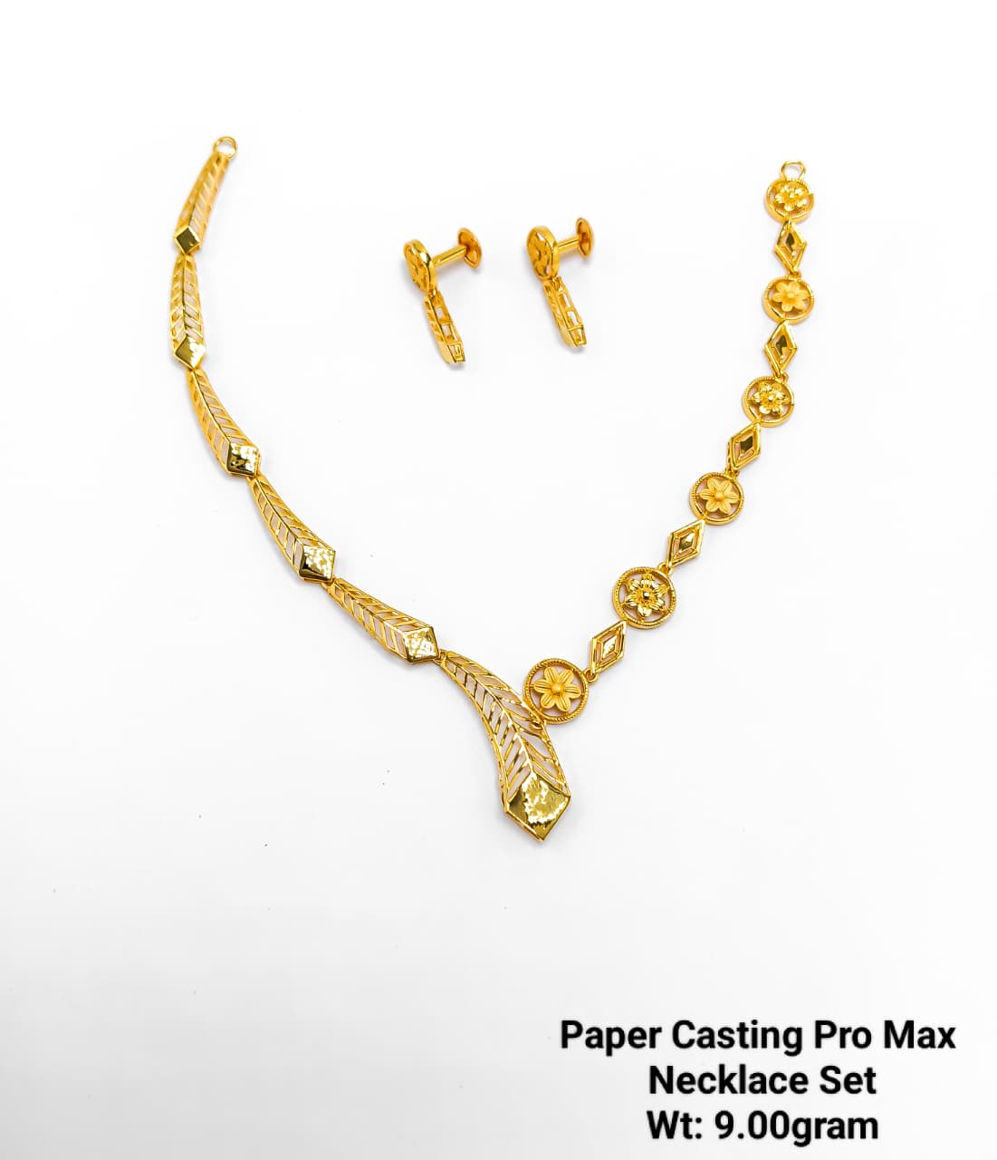 Paper Casting Pro Max Asymmetrical Designer Necklace Set (9.00 g)