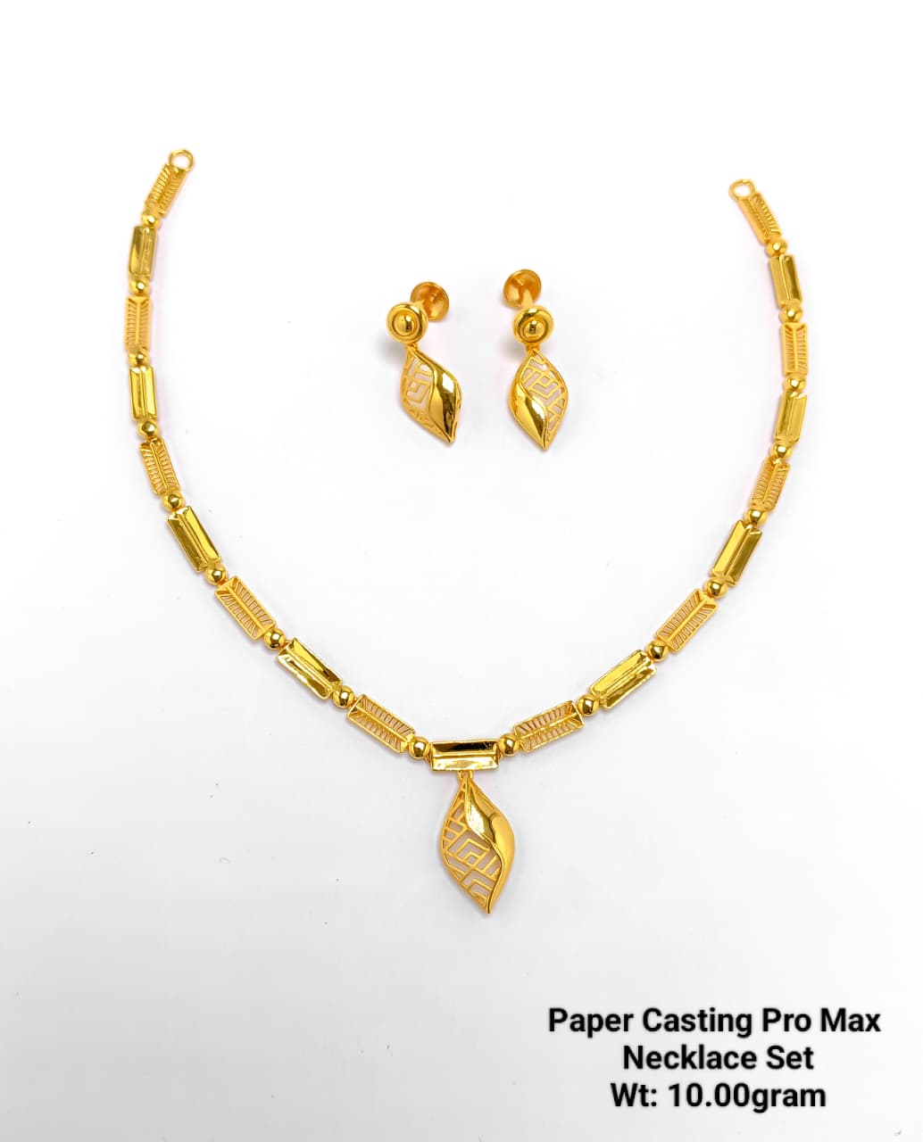 Paper Casting Pro Max Geometric Leaf Necklace Set (10.00 g)