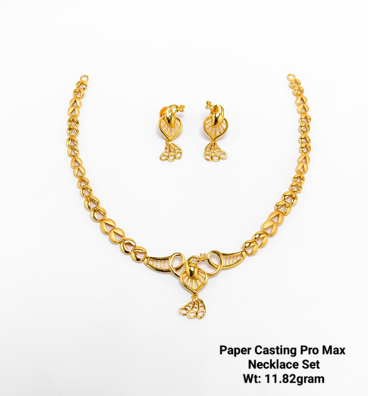 Paper Casting Pro Max Heart Peacock Necklace Set (11.82 gram)
