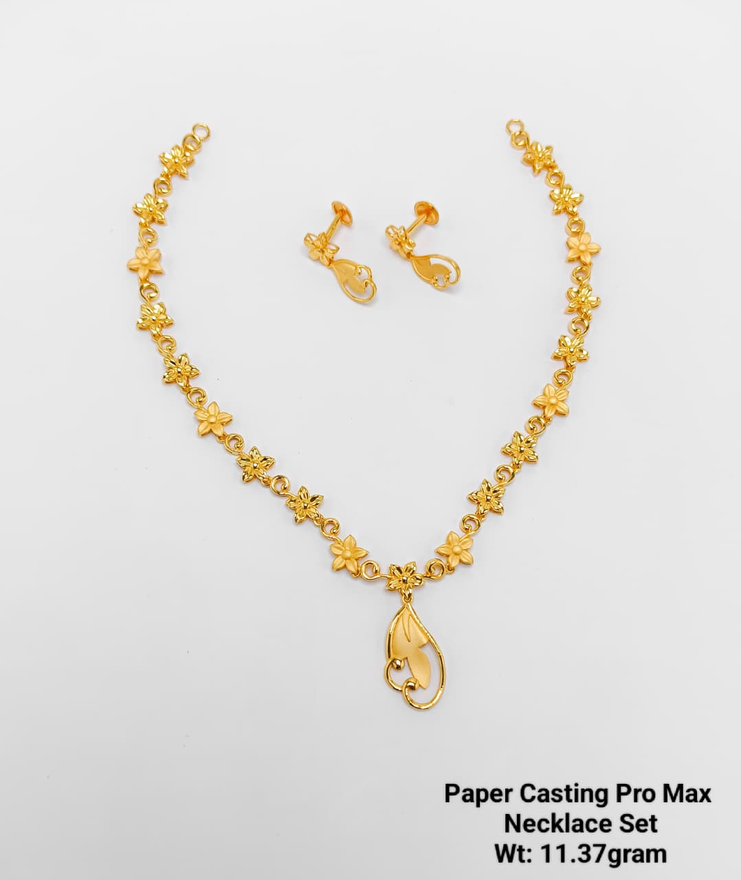 Paper Casting Pro Max Floral Leaf Necklace Set (11.37 gram)