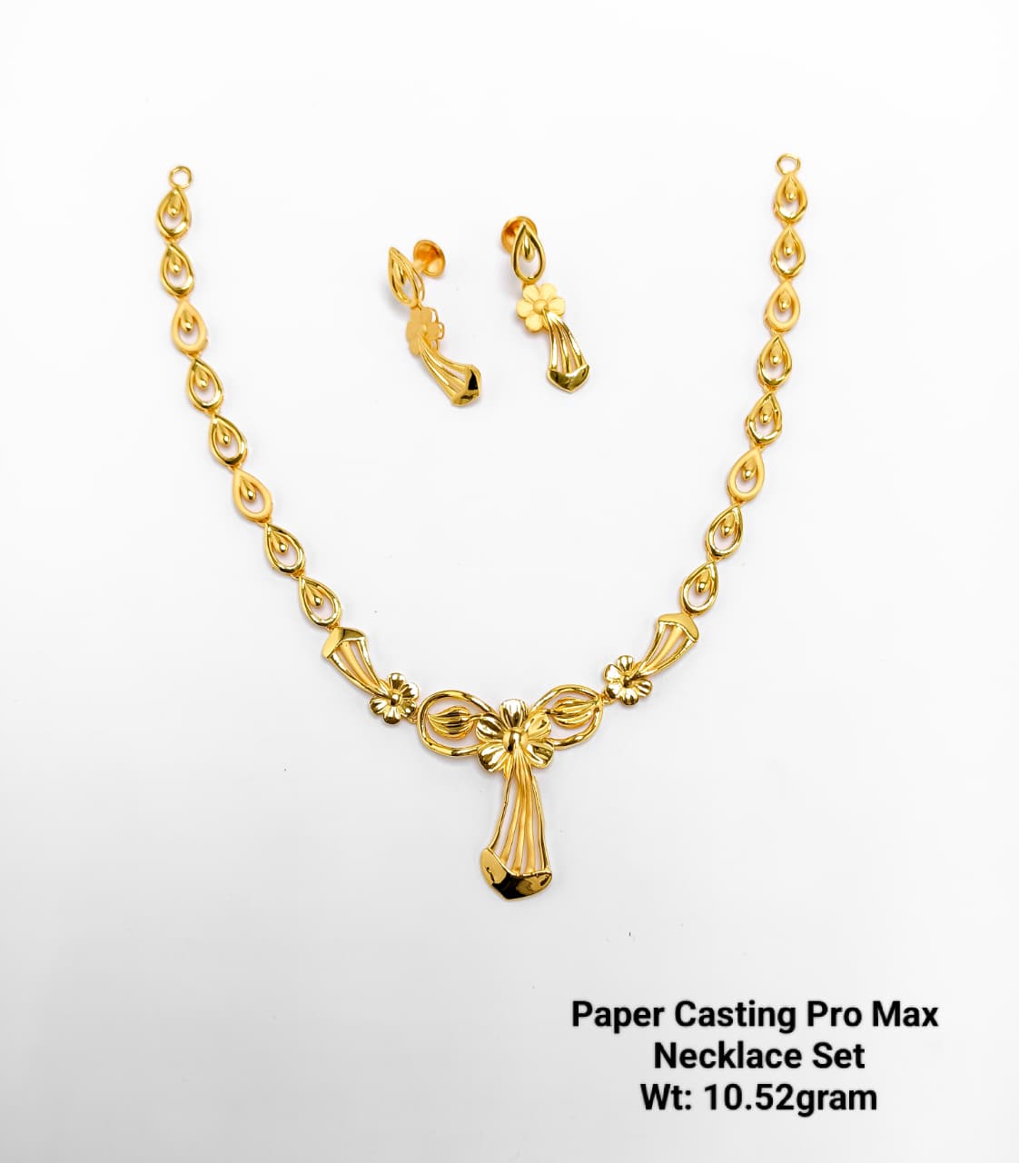 Paper Casting Pro Max Floral Drop Necklace Set (10.52 gram)